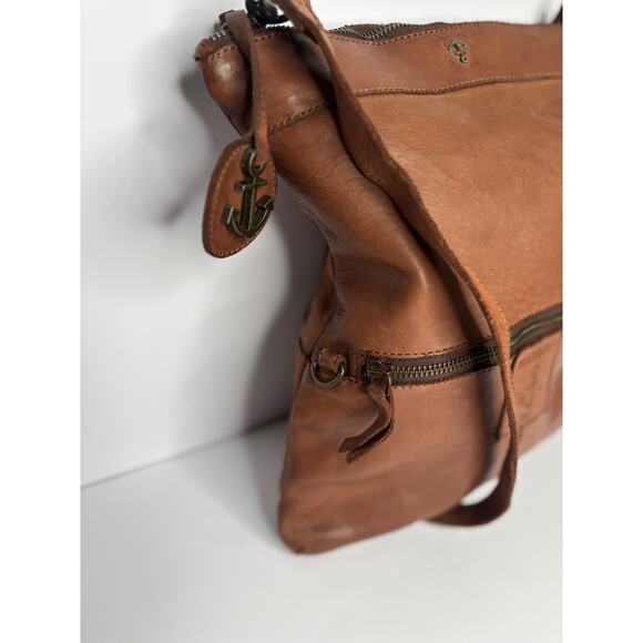 Harbour 2nd Anchor Love Leather Convertible Crossbody Flap Over Option Cognac - Picture 6 of 13